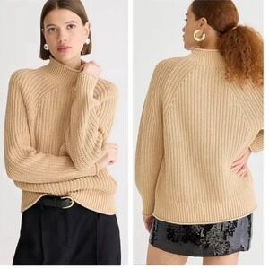 J.CREW Relaxed Rollneck Pullover Sweater  Women's XS Tan Beige Beach BE159